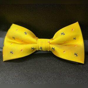 Yellow Bow Tie with Blue and Red Accents